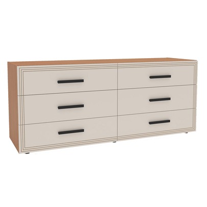 Cômoda Valência 6 Gavetas Freijó/Creme - Politorno