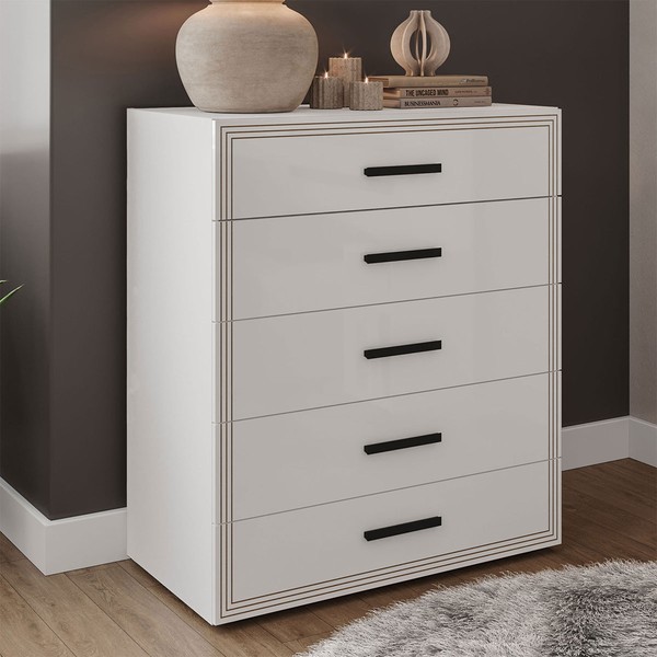 Cômoda Valência 5 Gavetas Branco - Politorno