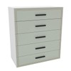 Cômoda Valência 5 Gavetas Branco/Verde - Politorno