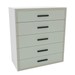 Cômoda Valência 5 Gavetas Branco/Verde - Politorno