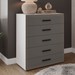 Cômoda Valência 5 Gavetas Branco/Cinza - Politorno