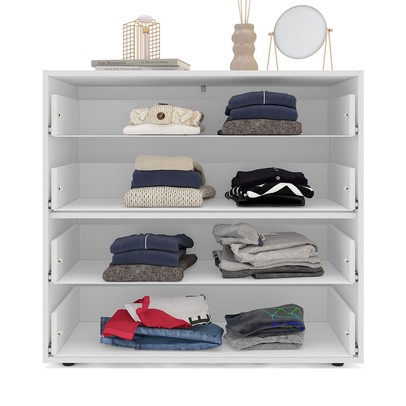 Cômoda Valência 4 Gavetas Branco/Azul - Politorno