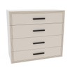 Cômoda Valência 4 Gavetas Branco/Creme - Politorno