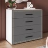 Cômoda Valência 4 Gavetas Branco/Cinza - Politorno
