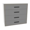 Cômoda Valência 4 Gavetas Branco/Cinza - Politorno