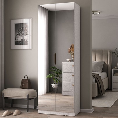 Sapateira Sublime 2 Portas com Espelho 100% Mdf Linho - Mambel