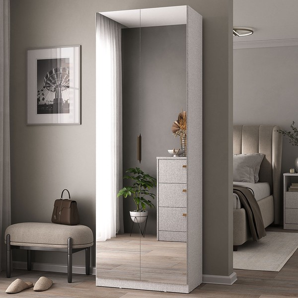 Sapateira Sublime 2 Portas com Espelho 100% Mdf Linho - Mambel