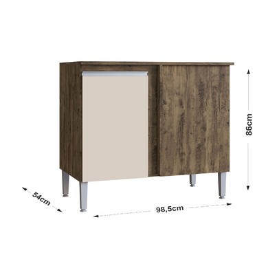 Balcão de Cozinha Athena 1 Porta Itauba/Off White - Irm Móveis