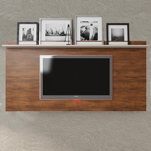 Painel para TV Até 50 Polegadas Jhon Seda/Off White - Pnr Móveis