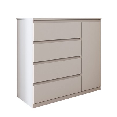 Cômoda Luna 1 Porta 4 Gavetas Branco Neve - Panorama Móveis