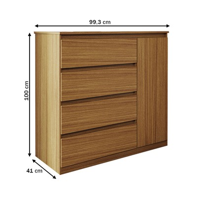 Cômoda Luna 1 Porta 4 Gavetas Marrocos/Off White - Panorama Móveis