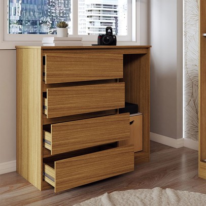 Cômoda Luna 1 Porta 4 Gavetas Marrocos/Off White - Panorama Móveis