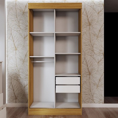 Guarda-Roupa Solteiro Lupin 2 Portas 2 Gavetas e Cômoda 4 Gavetas Marrocos - Panorama Móveis