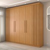 Guarda-Roupa Casal Rúbeo 6 Portas 3 Gavetas Ripado Cinamomo Estrutura Premium 15mm - Panorama Móveis