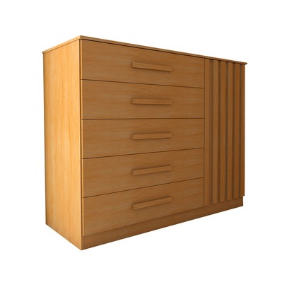 Cômoda Argo 1 Porta 5 Gavetas Cinamomo Estrutura Premium 15mm - Panorama Móveis