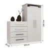 Cômoda Geórgia 2 Portas 4 Gavetas Branco - Pnr Móveis