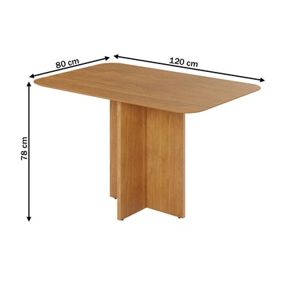 Mesa de Madeira Madrid 120 Cm Cinamomo - Pnr Móveis