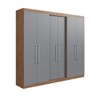 Guarda-Roupa Casal Oxford 6 Portas 2 Gavetas Freijó/Cinza - Irm Móveis