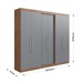 Guarda-Roupa Casal Oxford 6 Portas 2 Gavetas Freijó/Cinza - Irm Móveis