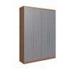 Guarda-Roupa Solteiro Oxford 4 Portas 2 Gavetas Freijó/Cinza - Irm Móveis