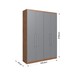 Guarda-Roupa Solteiro Oxford 4 Portas 2 Gavetas Freijó/Cinza - Irm Móveis