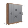 Guarda-Roupa Solteiro Laguna 7 Portas 1 Gaveta Freijo/Cinza - Irm Móveis