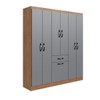 Guarda-Roupa Solteiro Laguna 7 Portas 1 Gaveta Freijo/Cinza - Irm Móveis