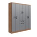 Guarda-Roupa Solteiro Laguna 7 Portas 1 Gaveta Freijo/Cinza - Irm Móveis