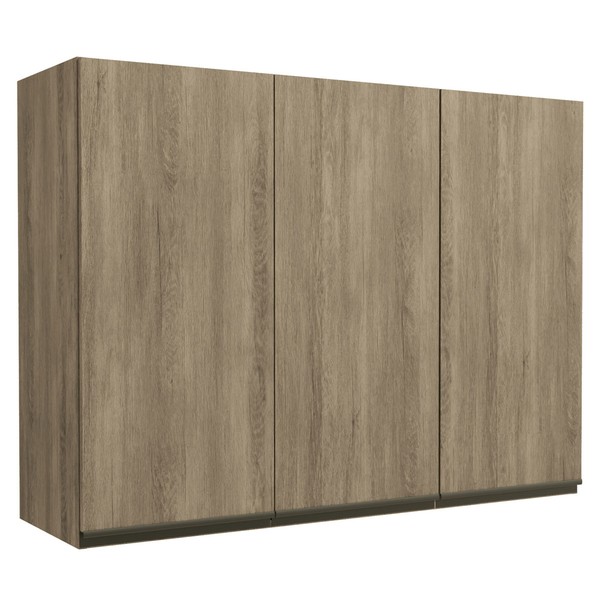 Armário Aéreo Cozinha 120 Cm Mônica 3 Portas Nogal - Kappesberg