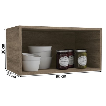 Armário Aéreo Cozinha 60 Cm Mônica 1 Porta Basculante Nogal - Kappesberg