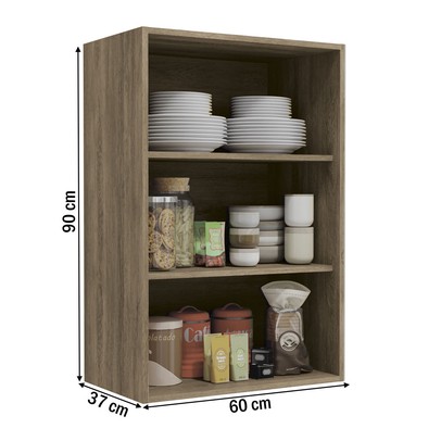 Armário Aéreo Cozinha 60 Cm Mônica 1 Porta Nogal - Kappesberg