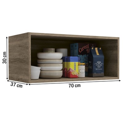 Armário Aéreo Cozinha 70 Cm Mônica 1 Porta Nogal - Kappesberg