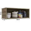 Armário Aéreo Cozinha 80 Cm Mônica 1 Porta com Vidro Nogal - Kappesberg