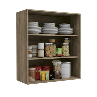 Armário Aéreo Cozinha 80 Cm Mônica 2 Portas Nogal - Kappesberg