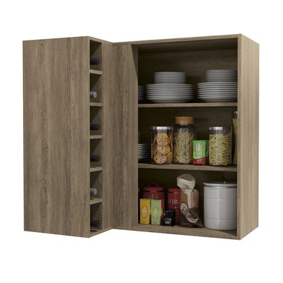 Armário Aéreo Cozinha 98 Cm Mônica 1 Porta Nogal - Kappesberg