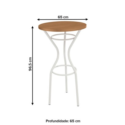 Mesa Bistrô Martina Branco/Canela - Kappesberg Crome