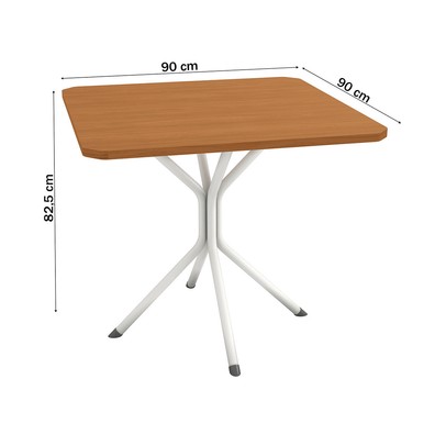 Mesa de Jantar 4 Lugares Natalia Branco/Canela/Bege - Kappesberg Crome