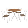 Mesa de Jantar 4 Lugares Natalia Branco/Canela/Bege - Kappesberg Crome