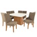 Mesa de Jantar 8 Lugares Beatriz com Vidro Canela/Off White/Bege - Kappesberg Jantar