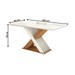 Mesa de Jantar 6 Lugares Samanta com Vidro Canela/Off White/Bege - Kappesberg Jantar