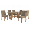 Mesa de Jantar 6 Lugares Elise com Vidro Freijo/Bronze/Capuccino - Kappesberg Jantar