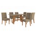 Mesa de Jantar 6 Lugares Elise com Vidro Freijo/Bronze/Capuccino - Kappesberg Jantar