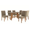 Mesa de Jantar 6 Lugares Elise com Vidro Freijo/Bronze/Bege - Kappesberg Jantar