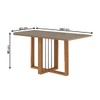Mesa de Jantar 6 Lugares Nadine com Vidro Canela/Freijo/Bronze Marrom - Kappesberg Jantar