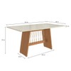 Mesa de Jantar 6 Lugares Fiorella com Vidro Canela/Off White/Capuccino - Kappesberg Jantar