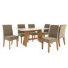Mesa de Jantar 6 Lugares Fiorella com Vidro Canela/Off White/Bege - Kappesberg Jantar