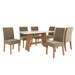 Mesa de Jantar 6 Lugares Fiorella com Vidro Canela/Off White/Bege - Kappesberg Jantar