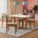 Mesa de Jantar 4 Lugares Carmen com Vidro Canela/Off White/Bege - Kappesberg Jantar
