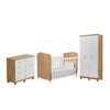 Quarto de Bebê Completo Celline 100% Mdf 4 Portas 7 Gavetas Branco/Amêndoa - Pnr Móveis
