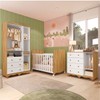 Quarto de Bebê Completo Celline 100% Mdf 4 Portas 7 Gavetas Branco/Amêndoa - Pnr Móveis